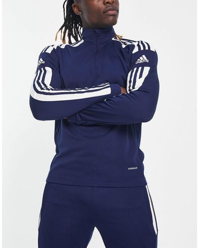 adidas Originals Adidas Football Squadra 21 Half Zip Sweatshirt - Blue