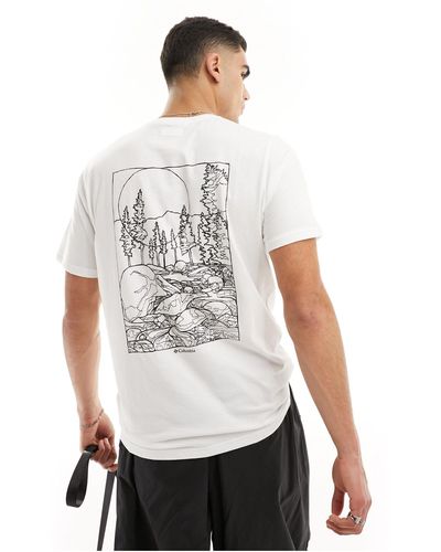 Columbia Camiseta blanca con estampado en la espalda rapid ridge - Blanco