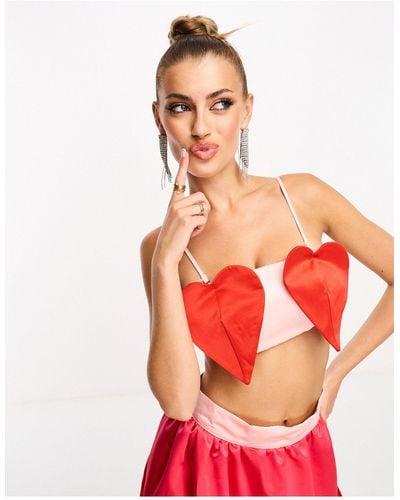 Collective The Label Exclusive Heart Shaped Micro Bralet Co-ord - Pink