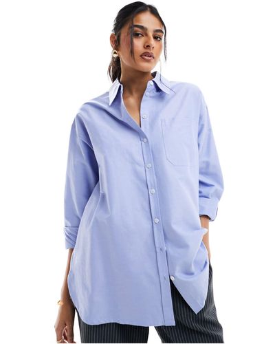 Vero Moda Camisa oxford extragrande aware - Azul