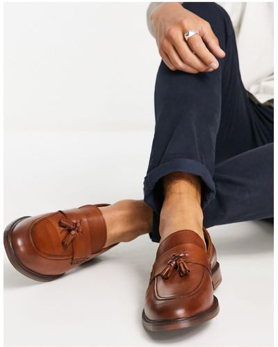 Red Tape Leather Tassel Loafers - Brown