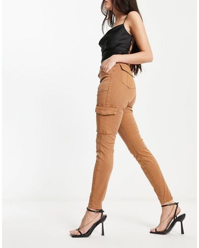 Spanx High Waist Skinny Cargo Trousers - Natural