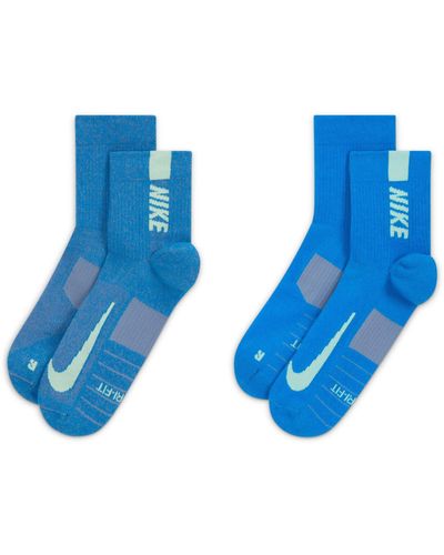 Nike Plier 2 Pack Ankle Socks - Blue