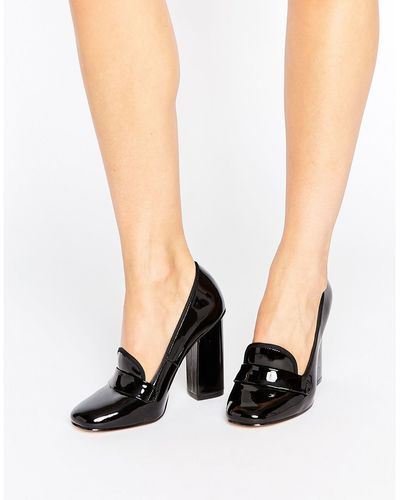 ALDO Ldo Colinda Patent Heeled Loafers - Black