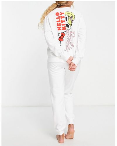 ASOS Barbie x hello kitty - ensemble confort avec sweat et jogger - Blanc