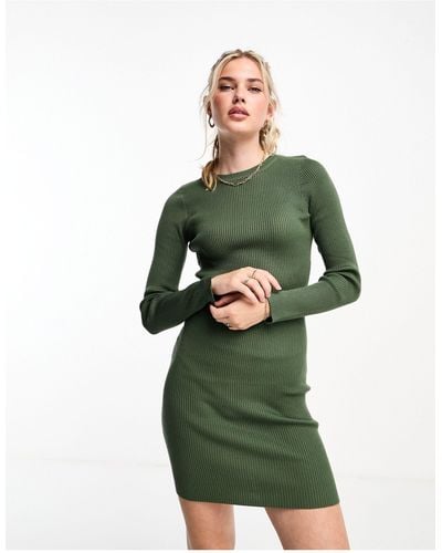 New Look Knitted Mini Dress - Green