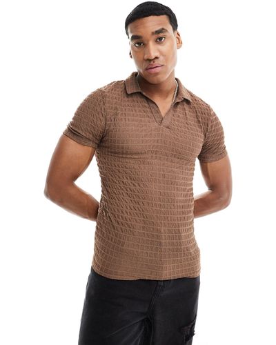 ASOS Muscle Fit Polo - Brown