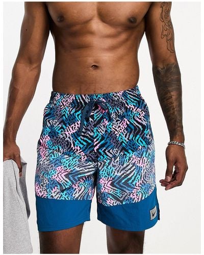 Nike Icon - pantaloncini da bagno stile volley da 7" con stampa - Blu