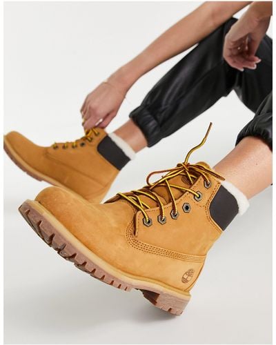 Timberland Premium - Veterlaarzen Met Schapenvacht - Naturel