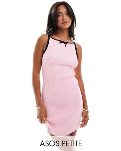 ASOS Asos design petite – gestricktes minikleid - Pink