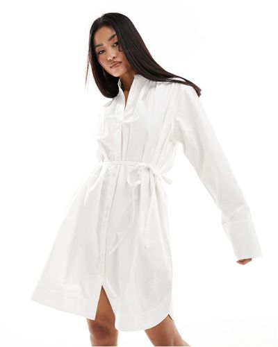 French Connection Robe chemise à manches larges - Blanc