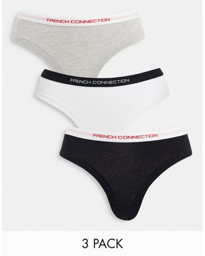 French Connection 3 Pack Cheekini Briefs - Black