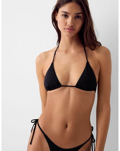 Bershka Triangle Bikini Top Co-ord - Black