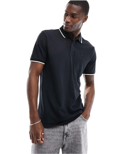 Hollister Polo Shirt With Tipping - Blue