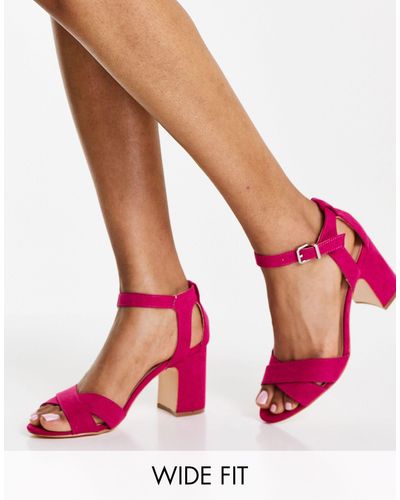 Simply Be Helen Block Heeled Sandals - Pink