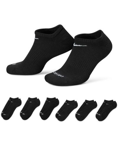 Nike Training Everyday Cushioned Plus 6 Pack Sneaker Socks - Black