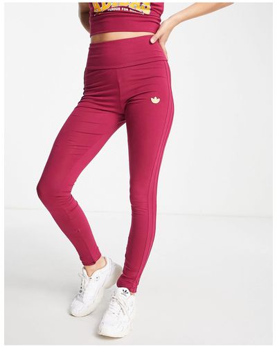 adidas Originals Preppy varsity - leggings color bordeaux - Rosa