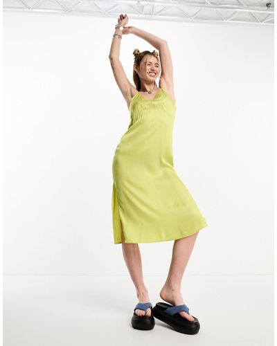 Superdry Satin Cami Mini Slip Dress - Yellow