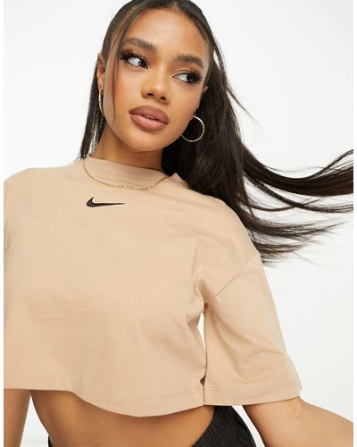 Nike Trend - t-shirt crop top - marron chanvre - Neutre