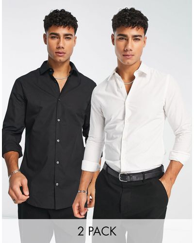French Connection 2 Pack Formal Shirts - Black