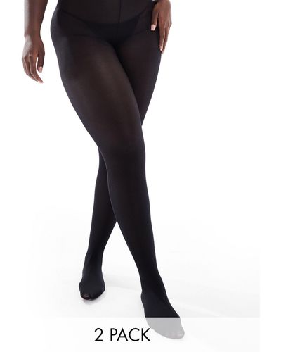 Yours 2 Pack 40 Denier Tights - Black