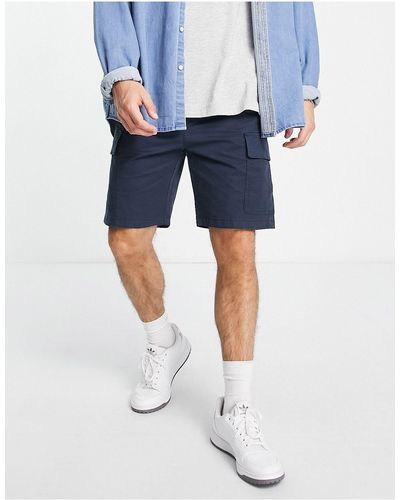 SELECTED Loose Fit Cargo Shorts - Blue