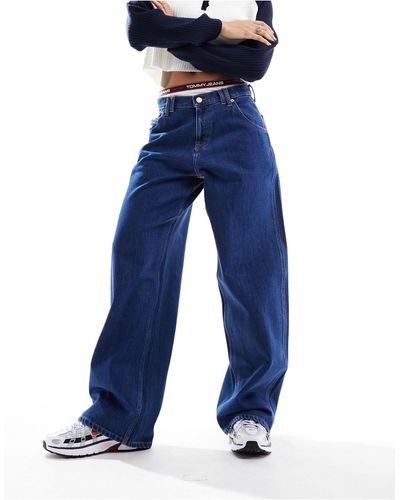 Tommy Hilfiger Daisy - jeans ampi lavaggio scuro a vita bassa - Blu