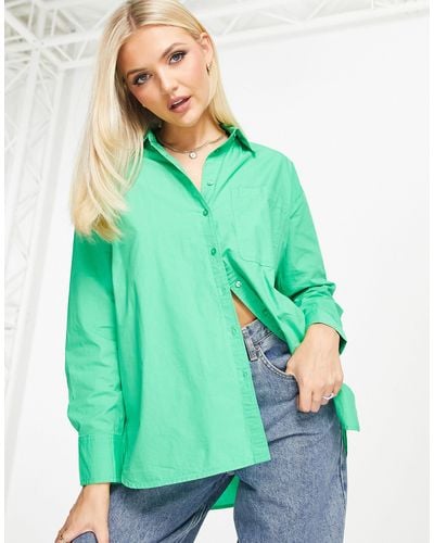 Pimkie Oversized Poplin Shirt - Green