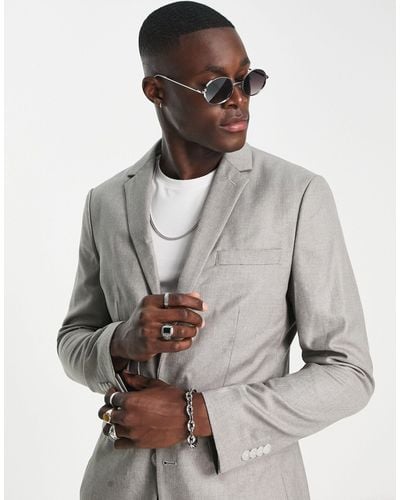 TOPMAN Skinny Suit Jacket - Grey