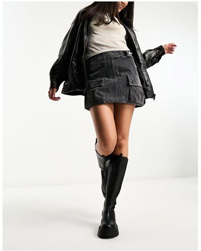 ASOS Minifalda carbón con bolsillos utilitarios - Negro