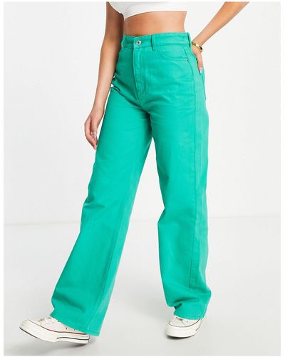 New Look Wide Leg Dad Jeans - Green