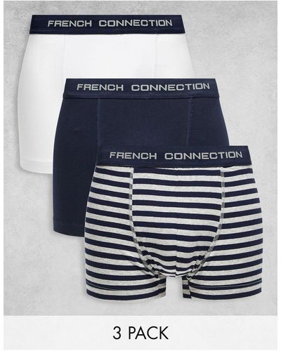 French Connection 3 Pack Boxers - White