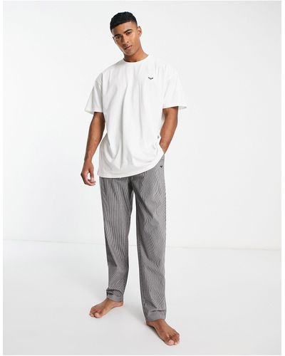 Threadbare Ensemble pyjama oversize à rayures - et écru - Blanc