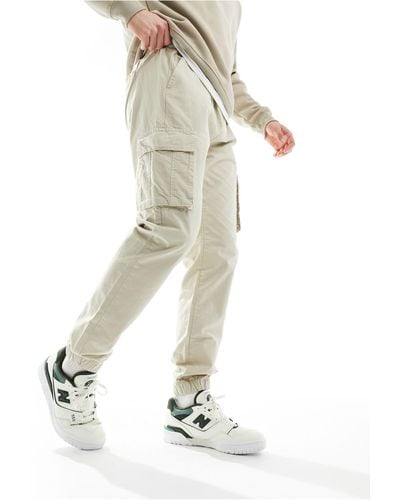 Brave Soul Ripstop Cargo Trousers - White