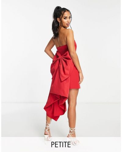 Forever New Strapless Trailing Bow Mini Dress - Red