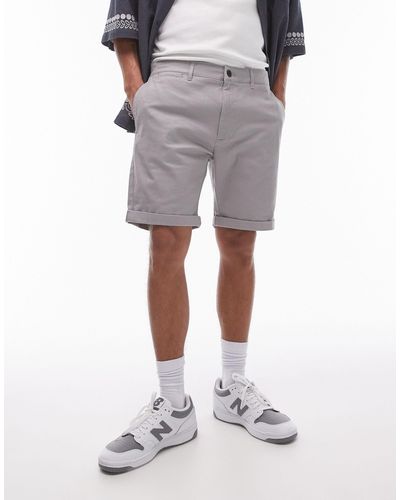 TOPMAN Skinny Chino Shorts - Gray