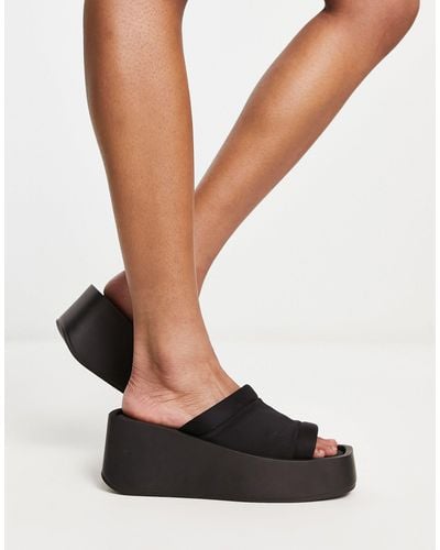 Daisy Street Chunky Sole Sandals - Black
