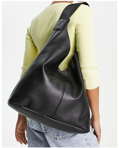 New Look Slouchy Over Shoulder Bag - Black