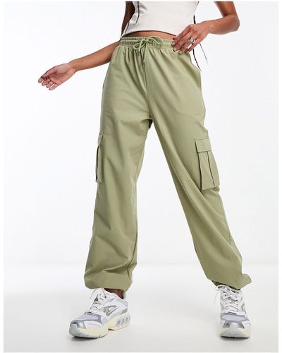 Noisy May Cargo Trousers With Pocket Details - Green