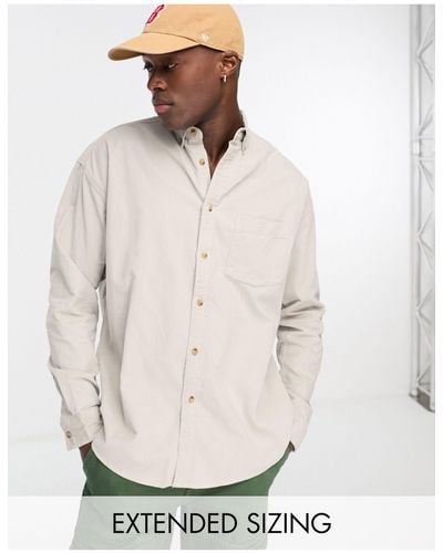 ASOS Oversized Cord Shirt - Grey