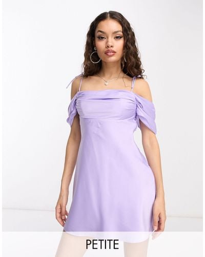 Forever New Off Shoulder Mini Dress - Purple