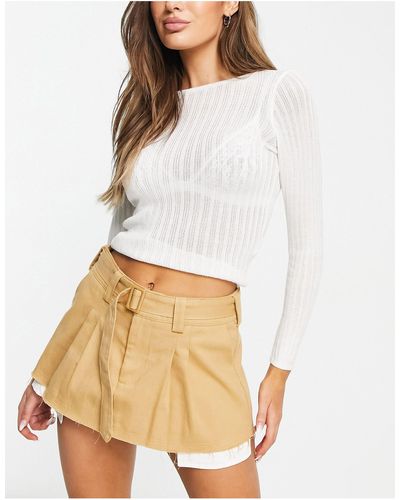Bailey Rose Micro Mini Skirt With Cargo Pockets - White