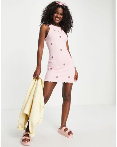 Miss Selfridge T Shirt Bodycon Mini Dress - Pink