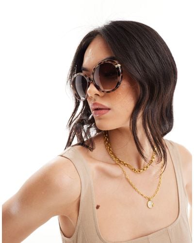 New Look Oversized Round Sunglasses - Natural