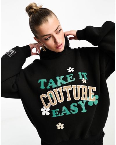 The Couture Club Take It Easy - Oversized Hoodie - Zwart
