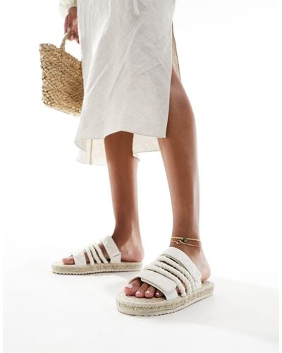 Public Desire Coral Flatform Sandal With Rope Straps - White