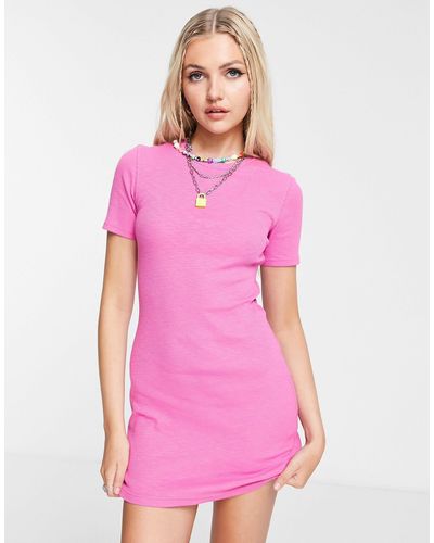 Weekday Ribbed Mini Dress - Pink