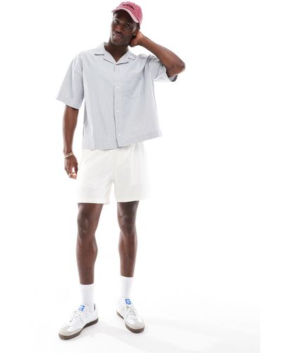 Abercrombie & Fitch – leinen-shorts - Weiß