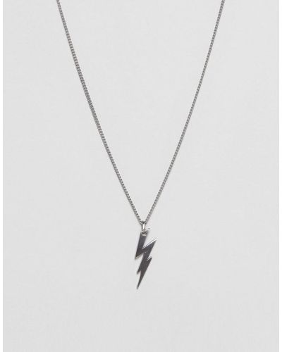 Simon Carter Lightning Bolt Necklace In Silver - Metallic