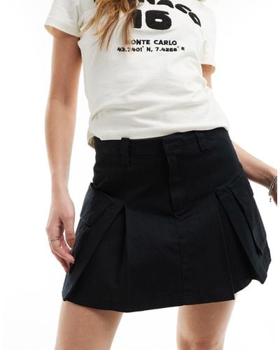 Obey Cargo Pocket Mini Skirt - White